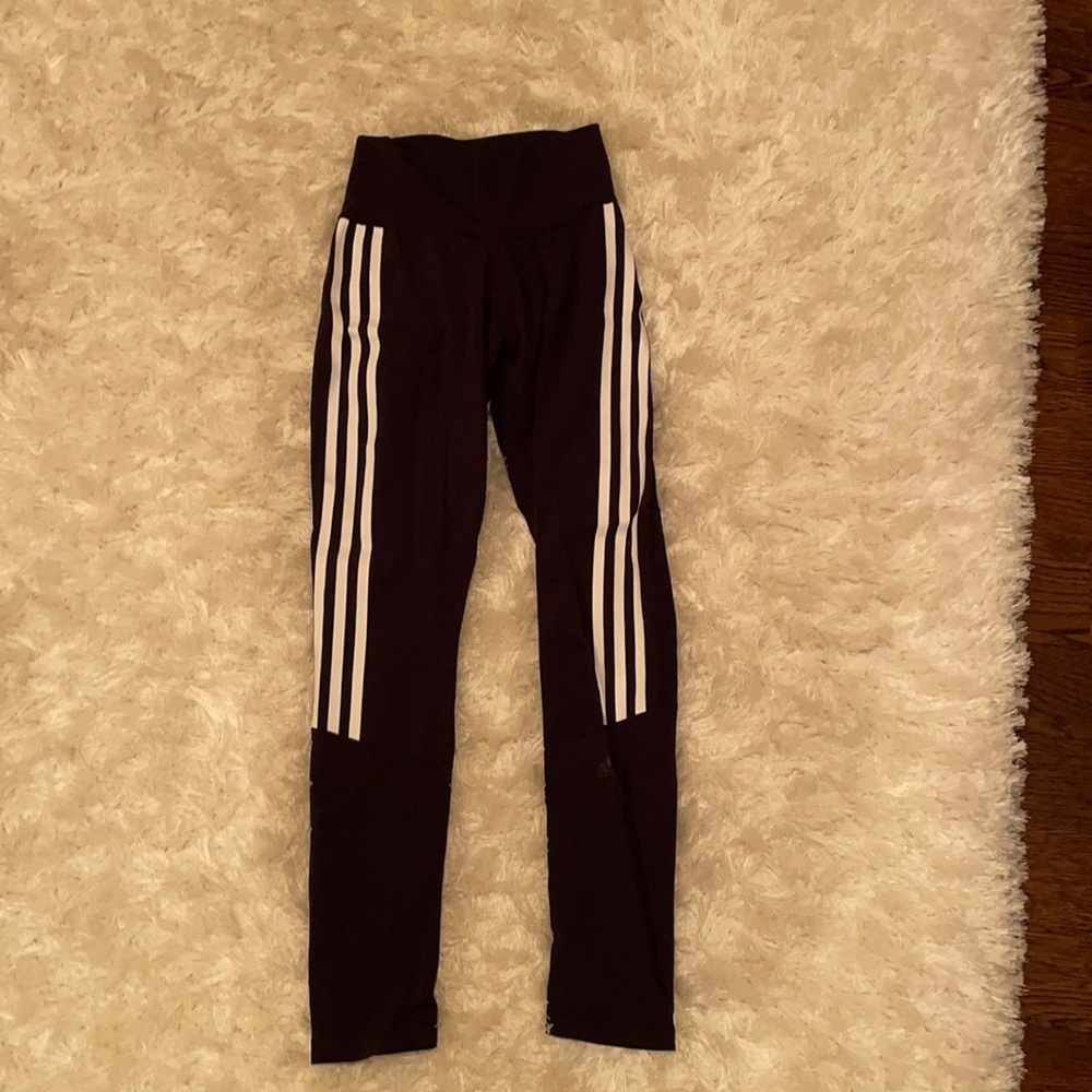 Adidas striped workout leggings